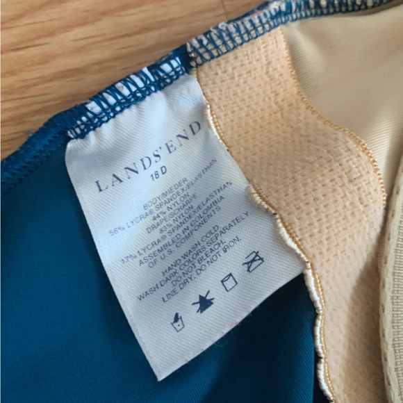 Lands’ End One Piece Carmela Tummy Control Teal Swimsuit Size 18D Slender Suit - Picture 2 of 13